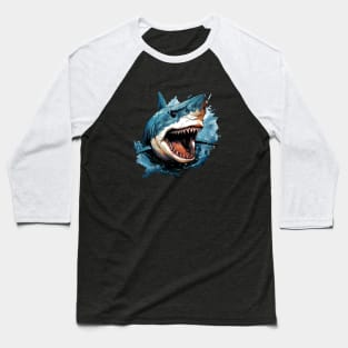 Great White Shark Baseball T-Shirt